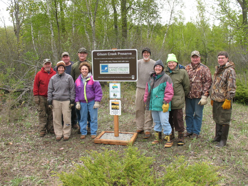 Gilson Creek Preserve sign installation – 31 protected acres in Brown County